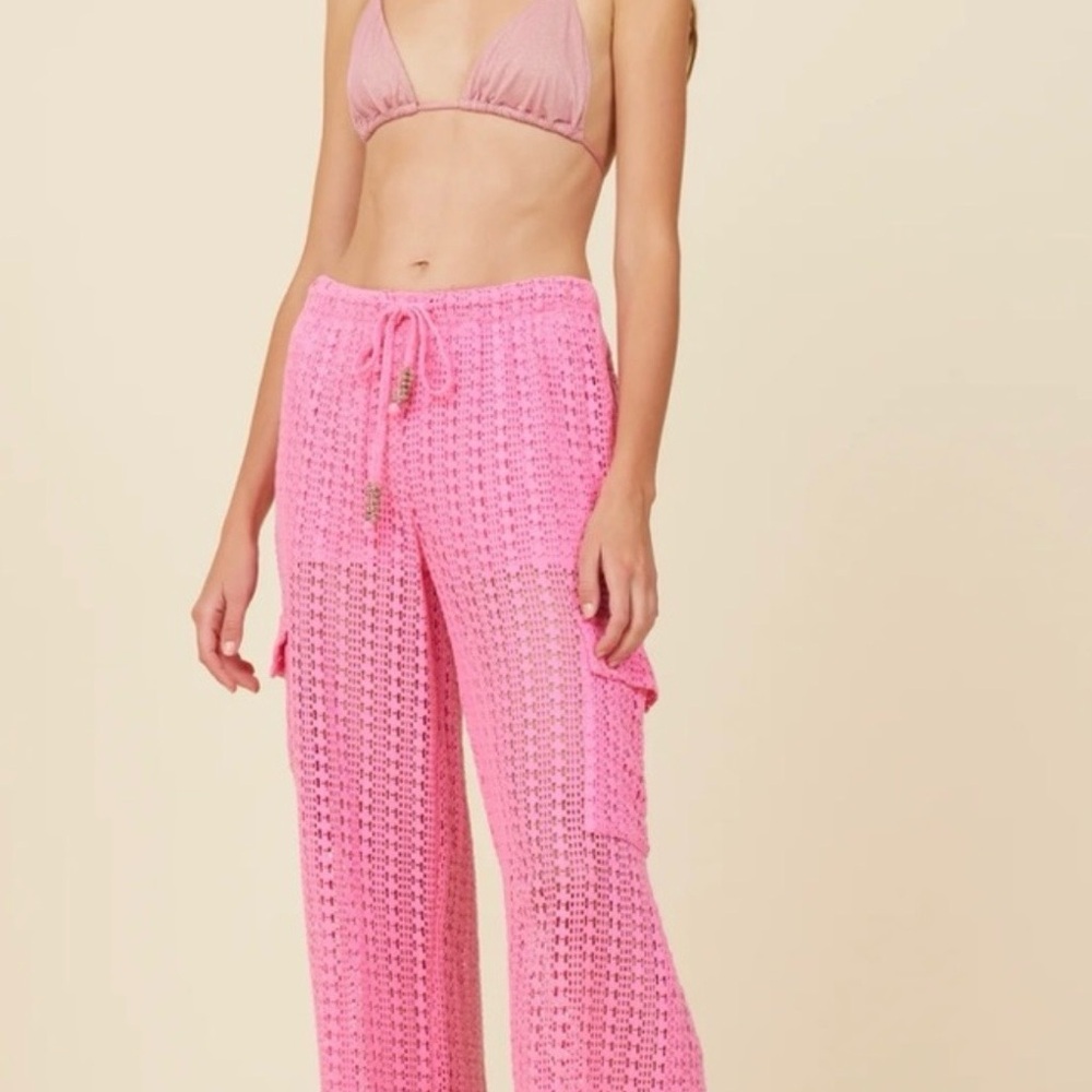 Surf Gypsy Box Eyelet Crochet Cargo Beach Pant